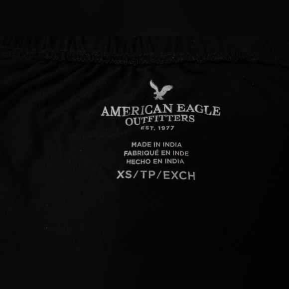 American Eagle Outfitters Black Off-Shoulder Top with Blue Floral Embroidery! - Picture 4 of 4